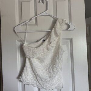 Lace one shoulder tank